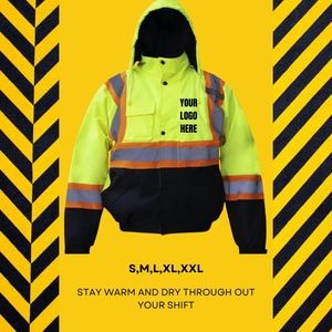 CLASS 3 HIGH VISIBILITY WATERPROOF BOMBER SAFETY JACKET